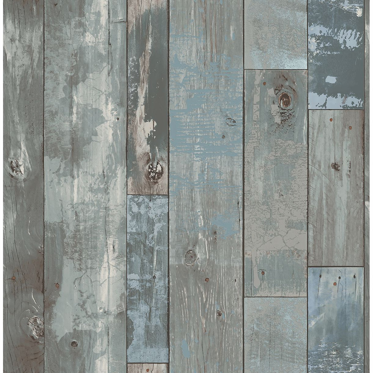 Deena Blue Distressed Wood Wallpaper - Distressed Wallpaper