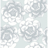 Fanciful Silver Floral Wallpaper - Floral Wallpaper