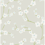 Sakura Light Grey Floral Wallpaper - Floral Wallpaper