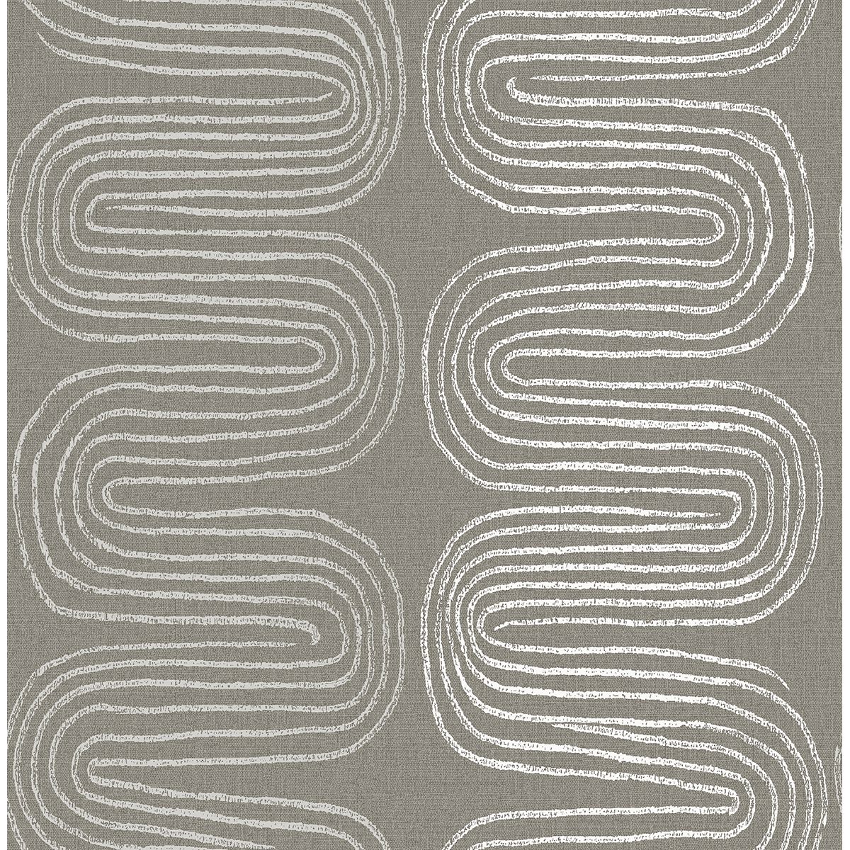Zephyr Brown Abstract Stripe Wallpaper - Stripes Wallpaper
