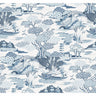 Joy De Vie Blue Toile Wallpaper - Toile Wallpaper