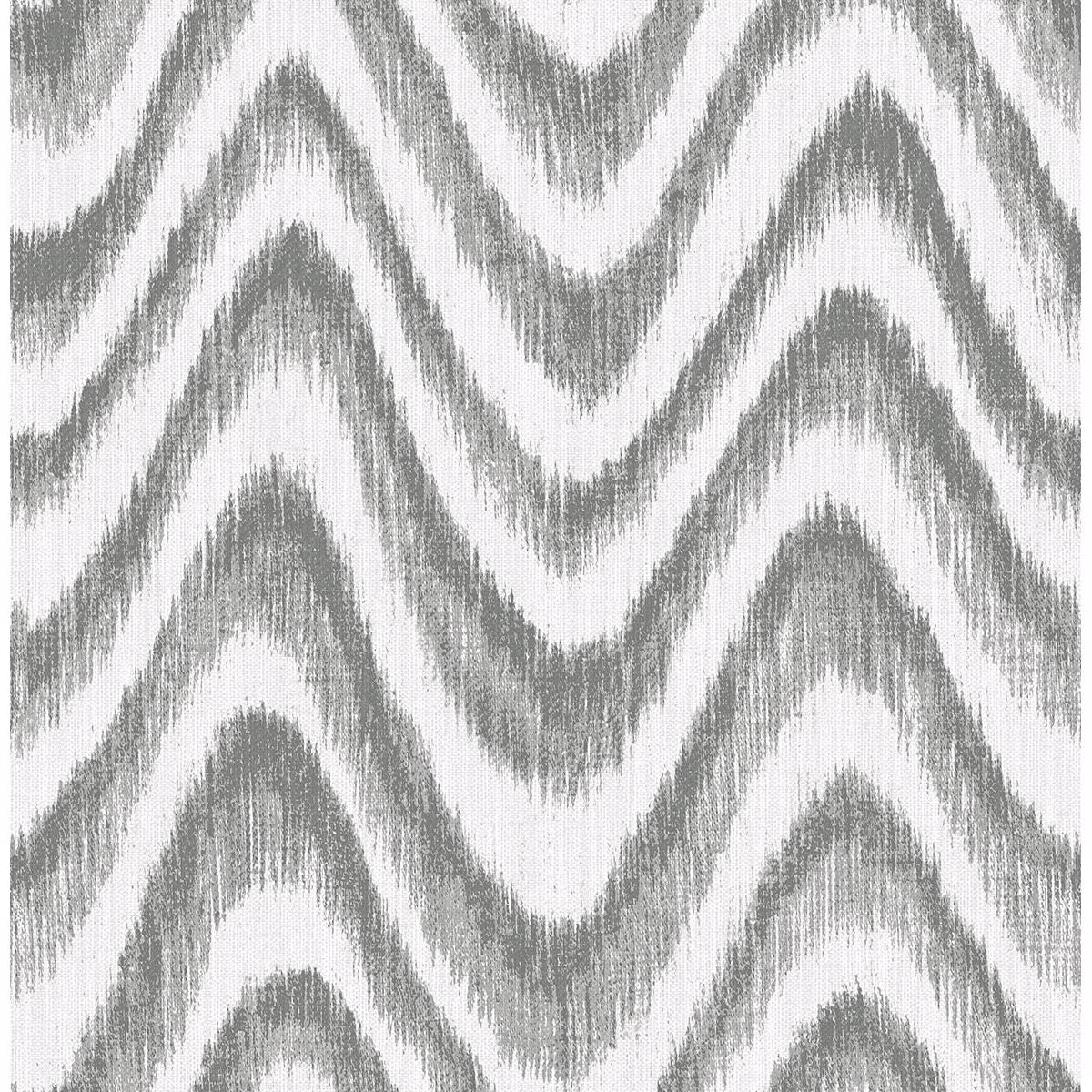 Bargello Grey Faux Grasscloth Wave Wallpaper - Grasscloth Wallpaper
