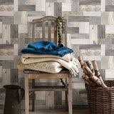 Knock on Wood Neutral Distressed Wallpaper - Distressed Wallpaper