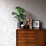 Larkin Grey Floral Wallpaper - Jacobean Wallpaper