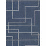 Clarendon Indigo Geometric Faux Grasscloth Wallpaper - Grasscloth Wallpaper