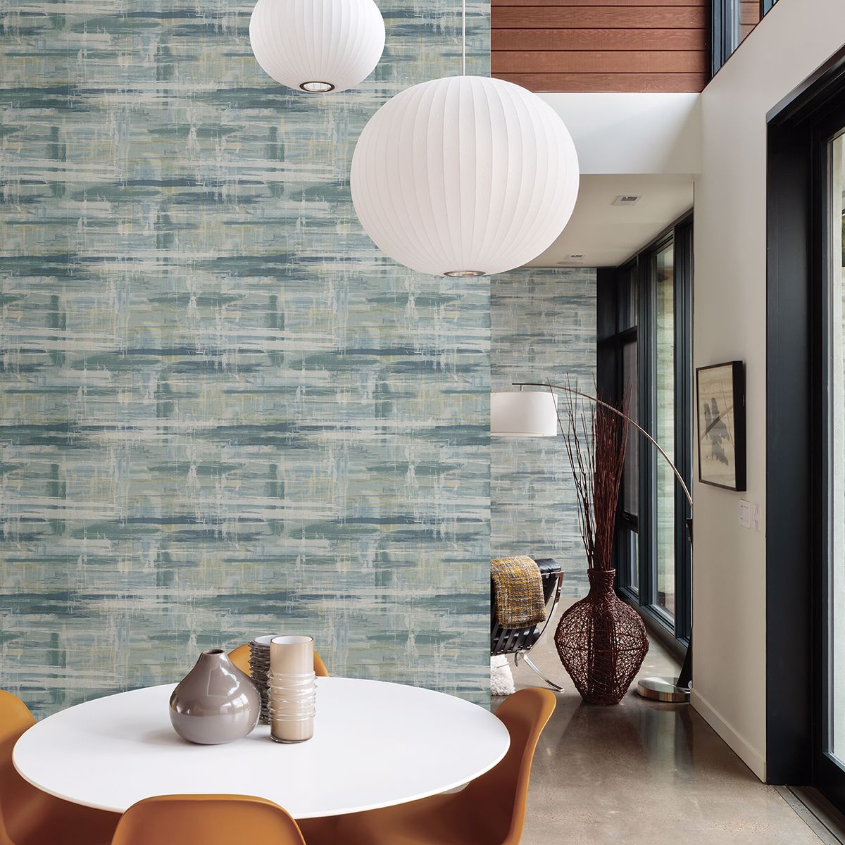 Marari Teal Distressed Texture Wallpaper - Distressed Wallpaper