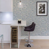 Fresnaye Blue Linen Stripe Wallpaper - Stripes Wallpaper