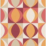 Archer Red Linen Geometric Wallpaper - Geometric Wallpaper