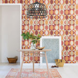 Archer Red Linen Geometric Wallpaper - Geometric Wallpaper