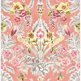 Vera Pink Floral Damask Wallpaper - Damask Wallpaper