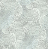 Karson Teal Swirling Geometric Wallpaper- Scott Living - Scroll Wallpaper