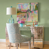 Agave Green Imitation Grasscloth Wallpaper - Grasscloth Wallpaper