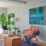 Augustine Slate Distressed Geometric Wallpaper - Distressed Wallpaper