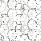 Augustine Black Distressed Geometric Wallpaper - Distressed Wallpaper