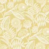 Alma Yellow Tropical Floral Wallpaper - Floral Wallpaper