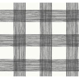 Scarborough Black Striated Plaid Wallpaper - Plaid Wallpaper