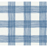 Scarborough Indigo Striated Plaid Wallpaper - Plaid Wallpaper