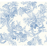 Carmel Light Blue Baroque Florals Wallpaper - Floral Wallpaper