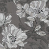 Selene Silver Mucha Floral Wallpaper - Scroll Wallpaper