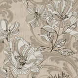 Selene Gold Mucha Floral Wallpaper - Scroll Wallpaper