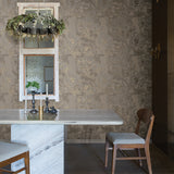 Selene Gold Mucha Floral Wallpaper - Scroll Wallpaper