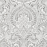 Artemis Platinum Floral Damask Wallpaper - Damask Wallpaper