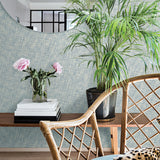 Arlyn Light Blue Grasscloth Wallpaper - Grasscloth Wallpaper