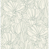 Selwyn Flock Sage Floral Wallpaper - Floral Wallpaper