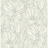 Selwyn Flock Sage Floral Wallpaper - Floral Wallpaper