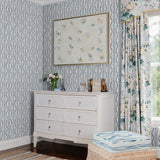 Rhys Blue IKAT Stripe Wallpaper By Erin Gates - Stripes Wallpaper