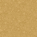 Wilma Yellow Floral Block Print Wallpaper - Scroll Wallpaper