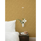 Wilma Yellow Floral Block Print Wallpaper - Scroll Wallpaper