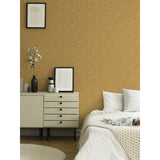 Wilma Yellow Floral Block Print Wallpaper - Scroll Wallpaper