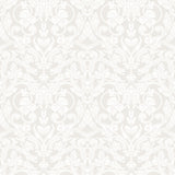 Rosali Cream Scroll Damask Wallpaper - Damask Wallpaper