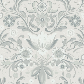 Ostanskar LIGHT GREY Retro Floral