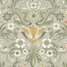 Ostanskar Green Retro Floral Wallpaper - Floral Wallpaper