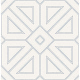 Voltaire Indigo Beaded Geometric Wallpaper - Geometric Wallpaper