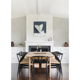 Voltaire Indigo Beaded Geometric Wallpaper - Geometric Wallpaper