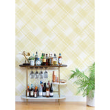 Zag Yellow Modern Plaid Wallpaper - Plaid Wallpaper