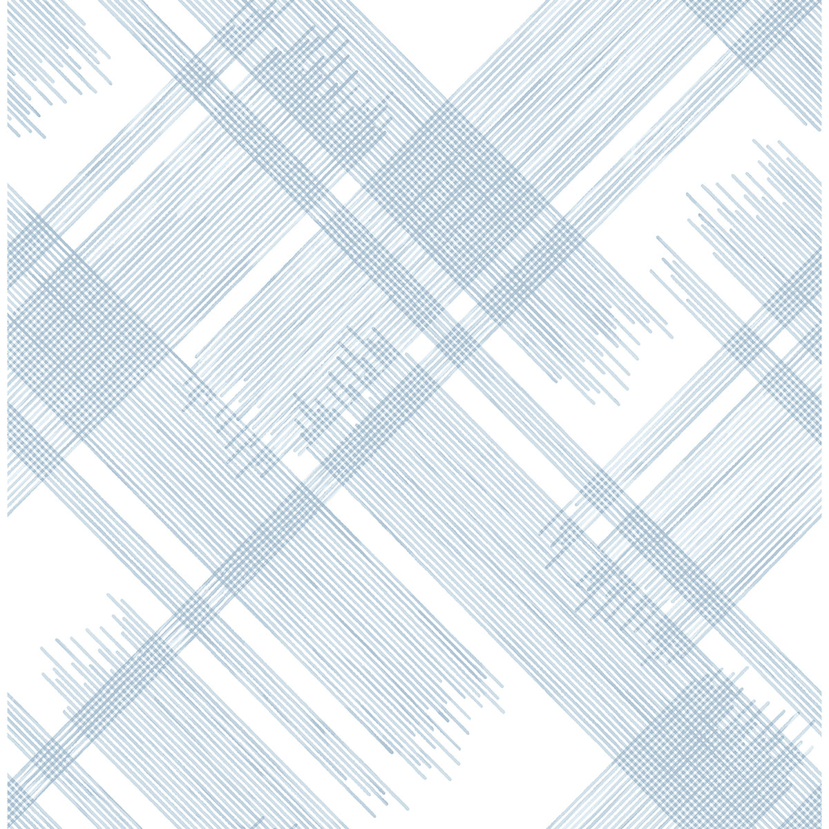 Zag Blue Modern Plaid Wallpaper - Plaid Wallpaper