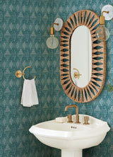 Grady Teal Dotted Geometric Wallpaper - Geometric Wallpaper