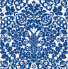 Marni Blue Fruit Damask Wallpaper - Damask Wallpaper