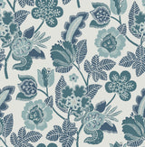 Jana Teal Jacobean Wallpaper - Jacobean Wallpaper