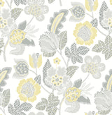 Jana Light Grey Jacobean Wallpaper - Jacobean Wallpaper