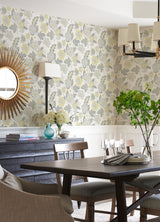 Jana Light Grey Jacobean Wallpaper - Jacobean Wallpaper