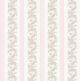 Marigold Wreath Pastel Peach Floral Stripe Wallpaper - Stripes Wallpaper