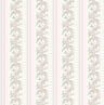 Marigold Wreath Pastel Peach Floral Stripe Wallpaper - Stripes Wallpaper