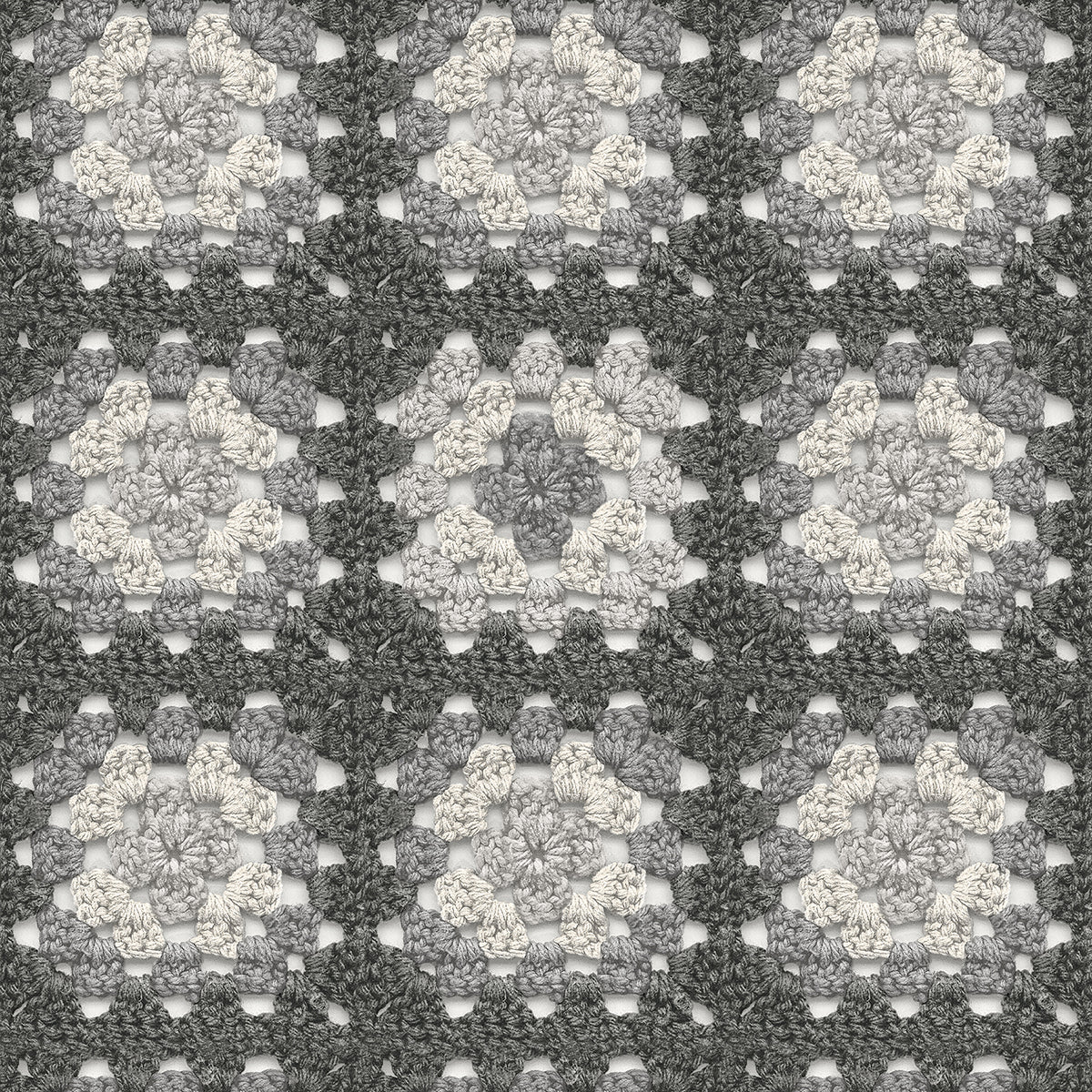 Maud Grey Crochet Geometric Wallpaper - Geometric Wallpaper