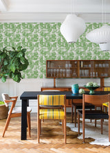 Giulietta Green Painterly Geometric Wallpaper - Geometric Wallpaper