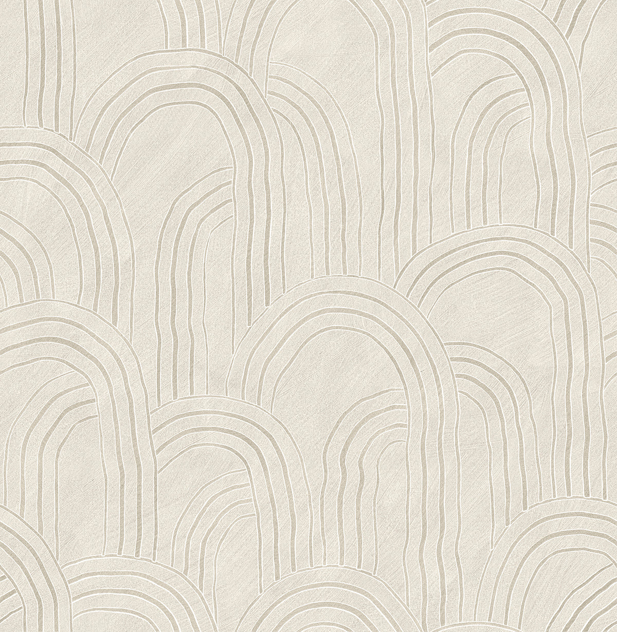 Cabo Cream Rippled Arches Wallpaper - Stripes Wallpaper